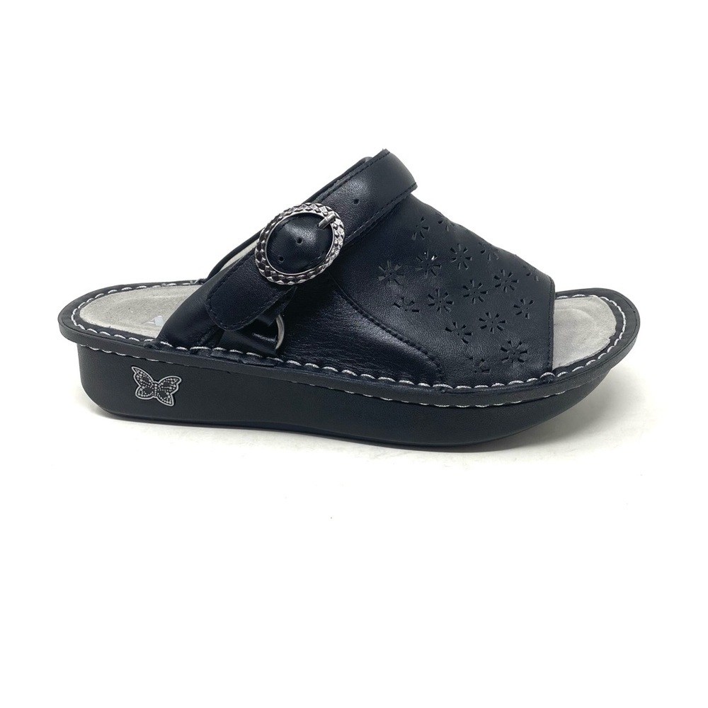 Alegria Klover Black Butter Leather Sandal Clog Hybrid Comfort Shoe